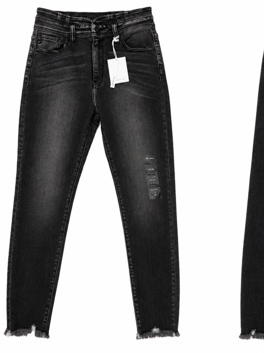 Kancan High Rise Skinny Jeans Dark Washed Frayed Hem 28x28